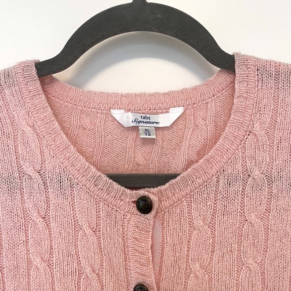 Tabi Pink Delicate Wool Blend Cardigan Sweater Vintage Dainty - Picture 4 of 5